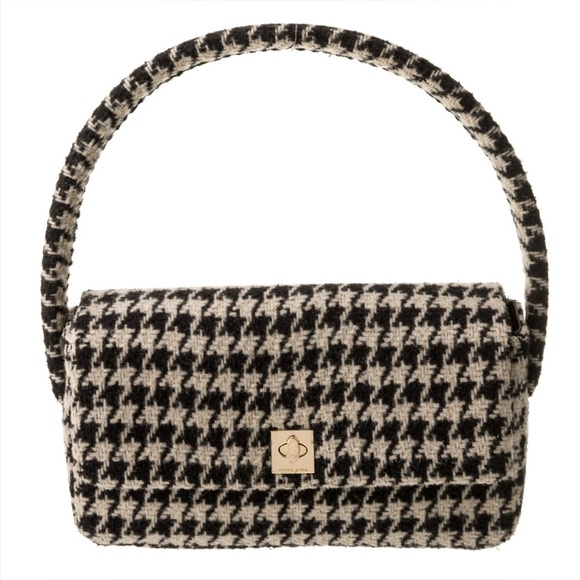 Anine Bing Nico Bag Houndstooth Tweed Top Handle Shoulder Bag NWT - Picture 10 of 11